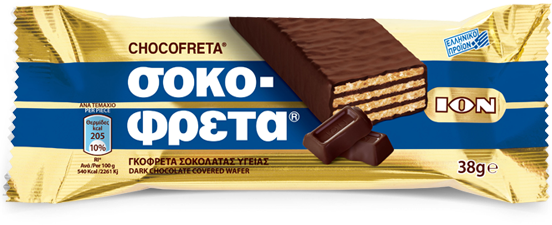 Ion Schokofreta - Waffel-Riegel mit Zartbitterschokolade - Schokofreta Ion gilt in Griechenland als Synonym für einen leichten süßen Snack