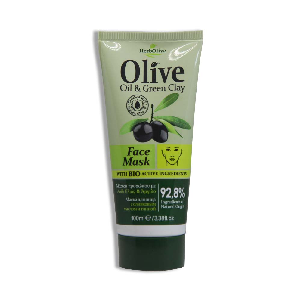 HERBOLIVE Gesichtsmaske Olivenöl und Grüner Ton (Oil & Green Clay) 100ml